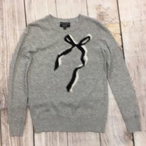 Banana Republic Gray Bow-Accent Crewneck Sweater - Women